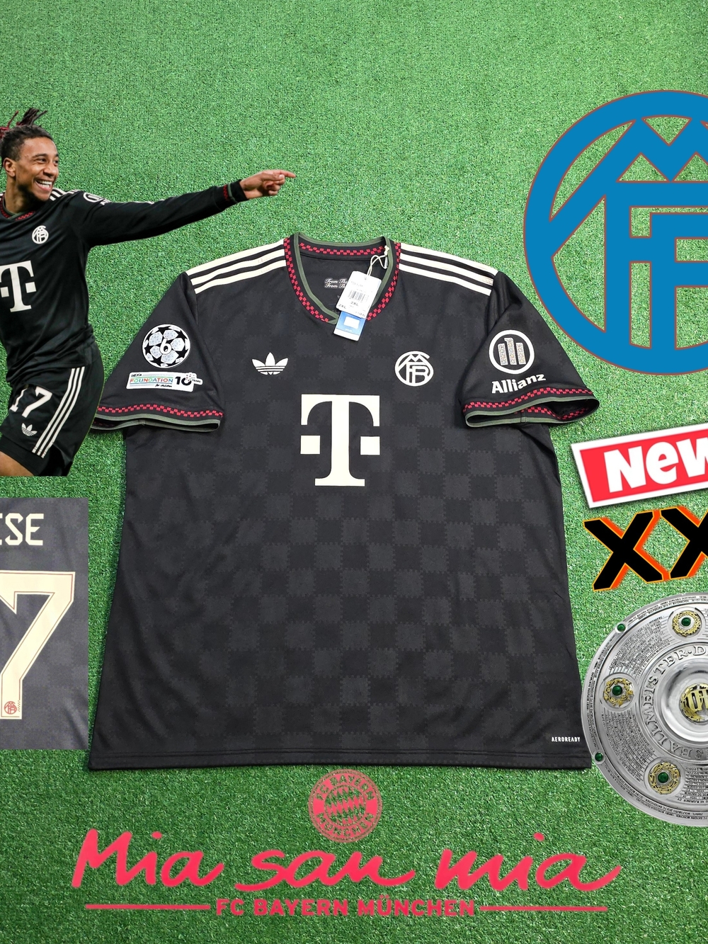 Adidas FC Bayern Munich Michael Olise #17 2025/2026 Third Jersey UCL Patches